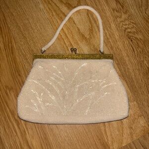 Vintage beaded Handbag with Gold Accents